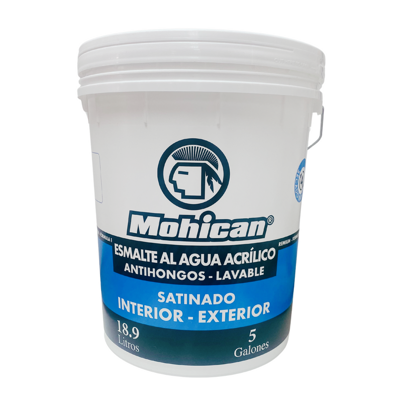 Esmalte Al Agua Antihongos Satinado Tineta 5 Gal Blanco
