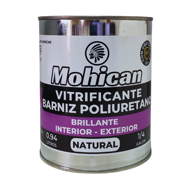 Vitrificante Barniz Poliuretano Brillante Natural 1/4 Gal