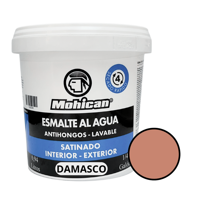 Esmalte Al Agua Antihongos Satinado 1/4 Galon  Mohican