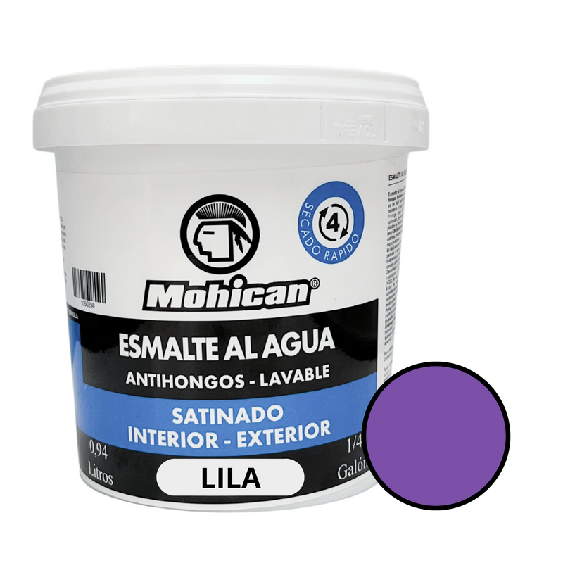 Esmalte Al Agua Antihongos Satinado 1/4 Galon  Mohican