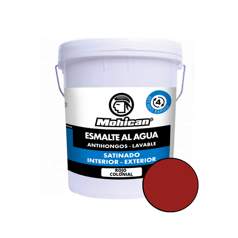 ESMALTE AL AGUA ANTIHONGOS SATINADO 1 TINETA 4 GAL MOHICAN