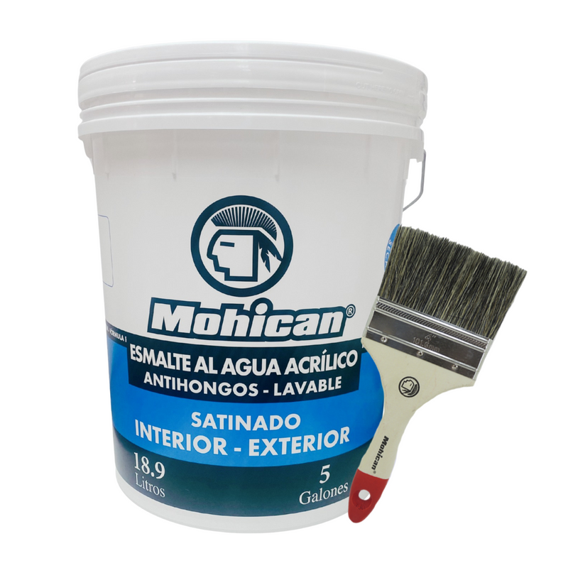 PROMO ESMALTE AL AGUA BLANCO TINETA 5 GL + BROCHA 4 PULGADAS
