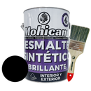 PROMO ESMALTE SINTETICO NEGRO GALÓN + BROCHA 2 1/2'' MOHICAN