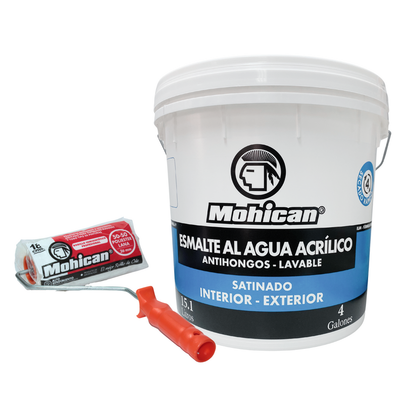 PROMO ESMALTE AL AGUA BLANCO TINETA 4 GL+ RODILLO POLY LANA