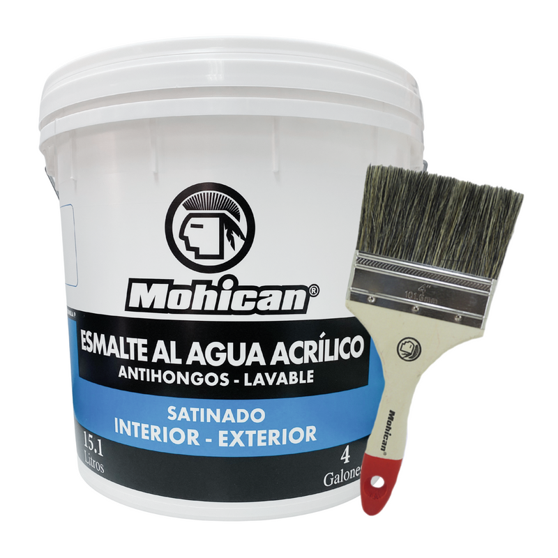 PROMOCIÓN ESMALTE AL AGUA BLANCO TINETA 4 GL + BROCHA 4''