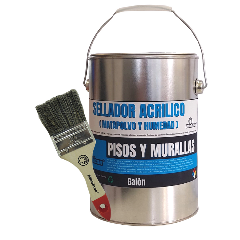 PROMO SELLADOR ACRILICO PISO Y MURALLA 1 GAL + BROCHA2 1/2''
