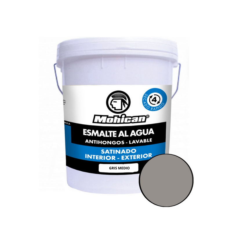 ESMALTE AL AGUA ANTIHONGOS SATINADO 1 TINETA 4 GAL MOHICAN