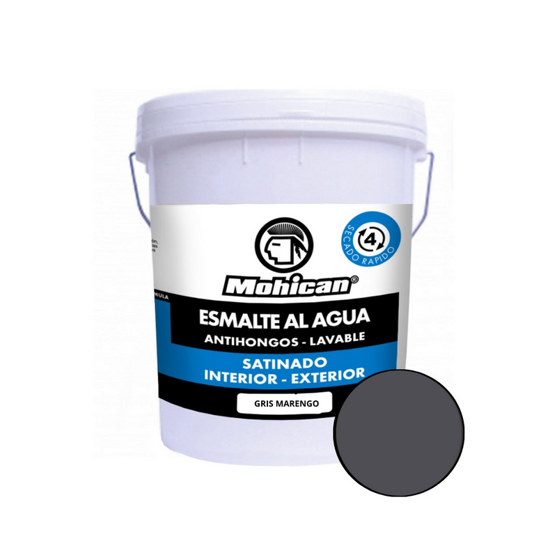 ESMALTE AL AGUA ANTIHONGOS SATINADO 1 TINETA 4 GAL MOHICAN
