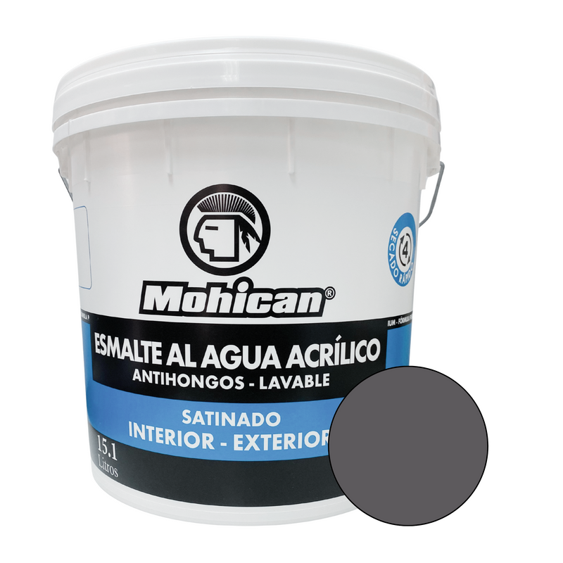 ESMALTE AL AGUA ANTIHONGOS SATINADO 1 TINETA 4 GAL MOHICAN
