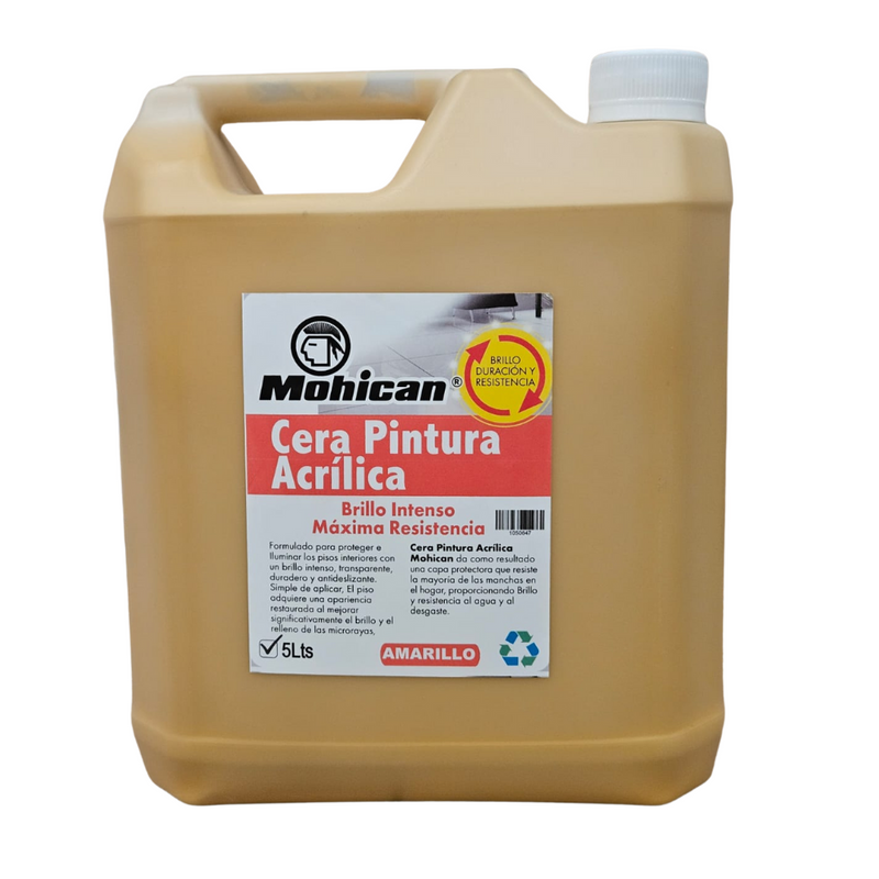 CERA PINTURA BIDÓN 5 LTS MOHICAN AMARILLA