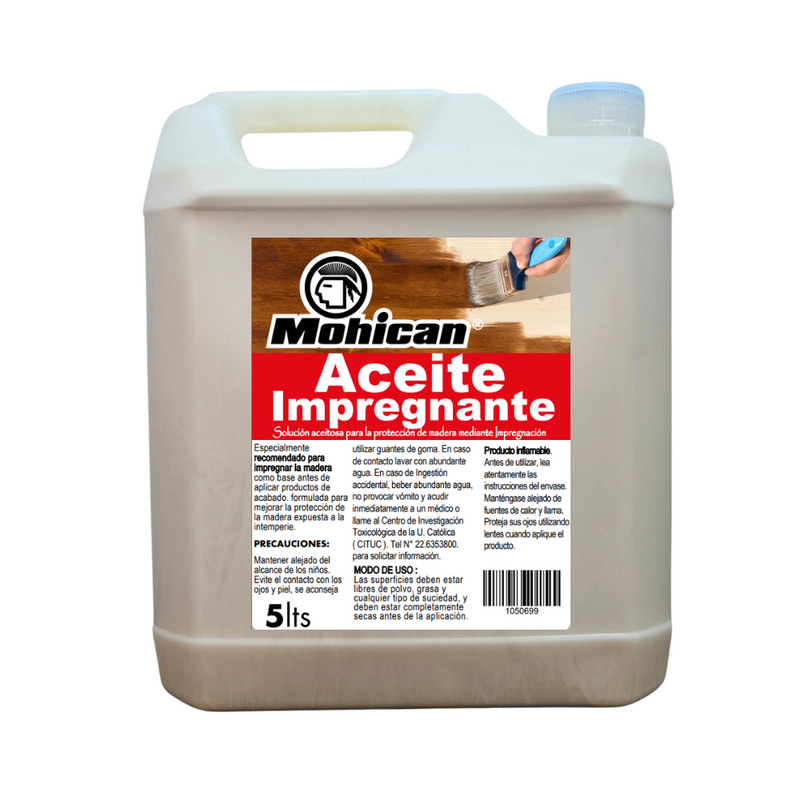 ACEITE IMPREGNANTE PARA MADERAS MOHICAN BIDÓN 5 LTS