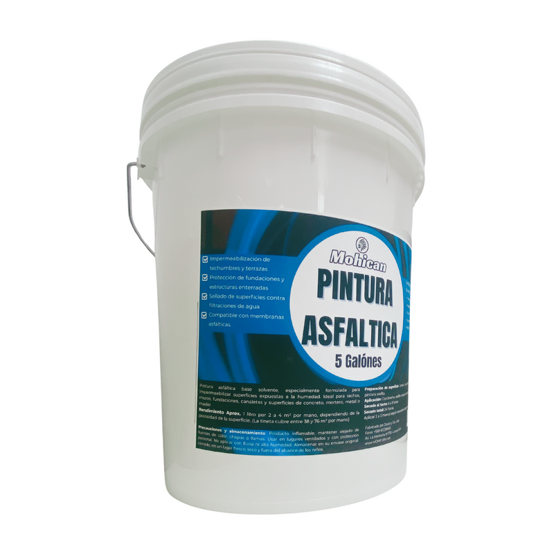 PINTURA ASFÁLTICA IMPERMEABILIZANTE MOHICAN TINETA 5 GALONES