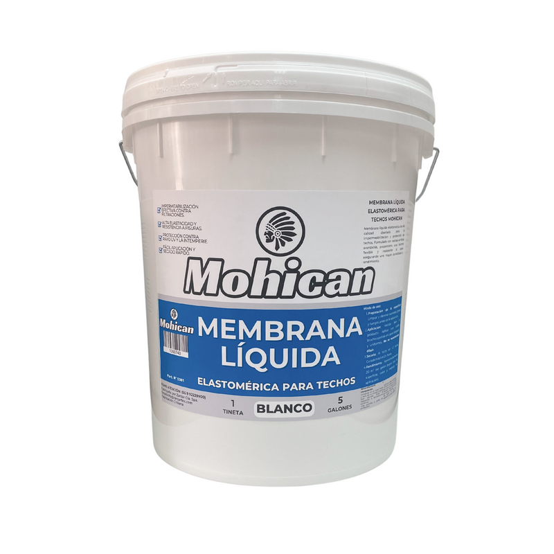 MEMBRANA LÍQUIDA ELASTOMÉRICA PARA TECHOS 5 GALONES MOHICAN