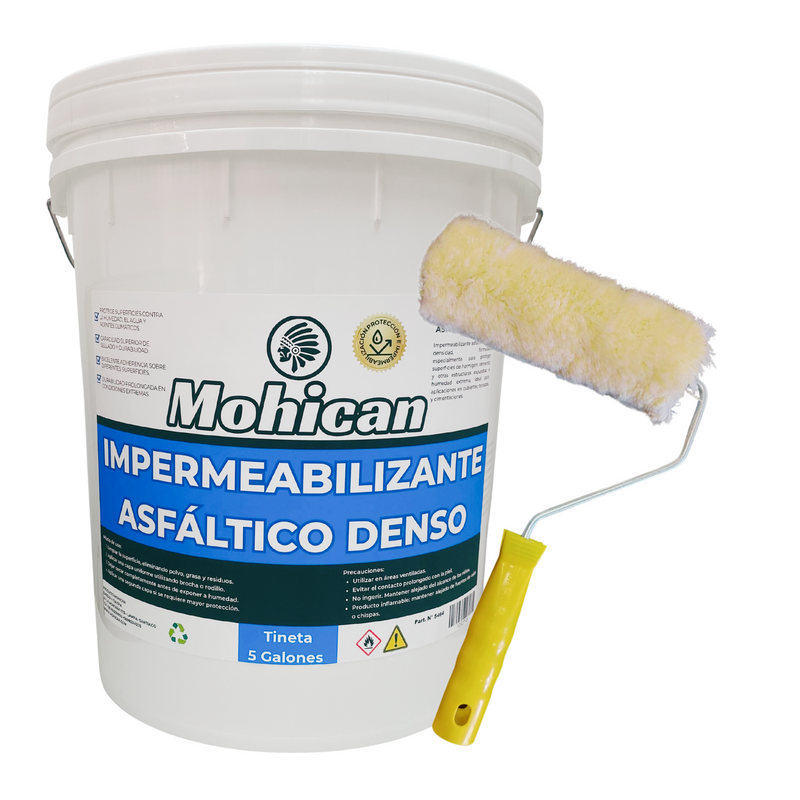 PROMO IMPERMEABILIZANTE ASFÁL DENSO TINETA 5GAL + ROD 18CMS