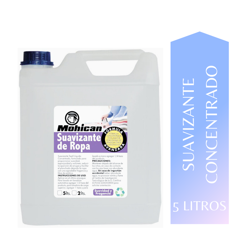 Suavizante Líquido Concentrado 5 Litros Mohican