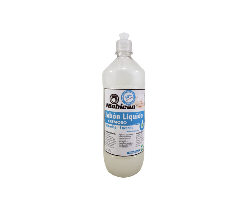 JABON LIQUIDO GLICERINA CON BACTERICIDA MOHICAN  1 LT