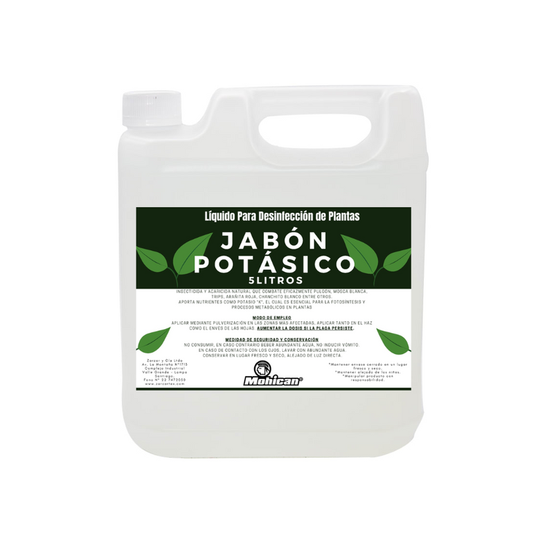 JABON POTÁSICO LIQUIDO PARA DESINFECCIÓN DE PLANTAS 5 LTS