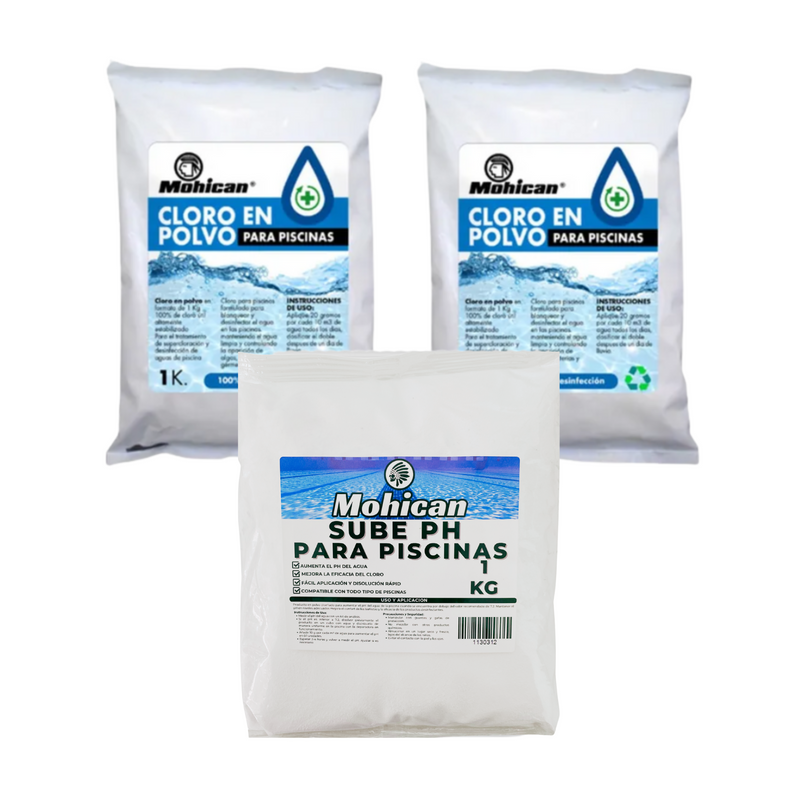 PROMO 2 CLORO TRIPLE ACCIÓN 1KG + 1 SUBE PH PISCINAS 1KG