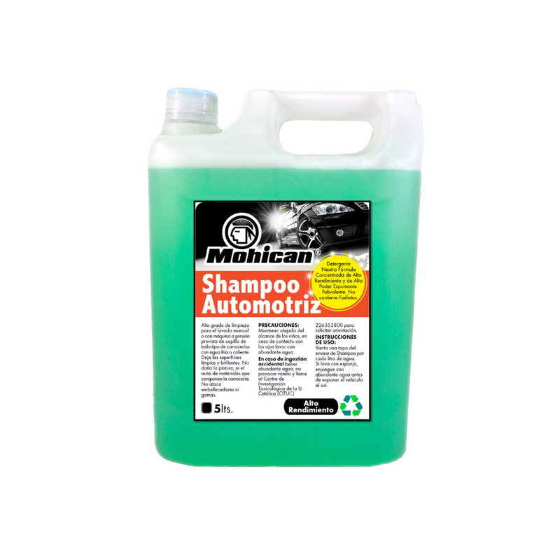 SHAMPOO PARA AUTOS MOHICAN BIDÓN DE 5 LITROS