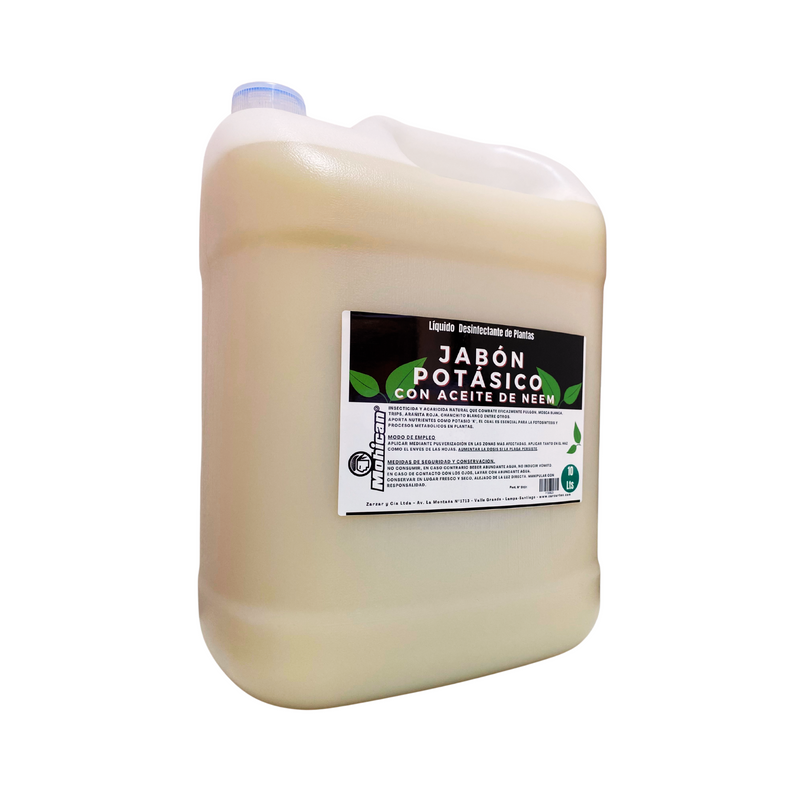 JABON POTÁSICO LIQUIDO CON ACEITE DE NEEM 10 LTS