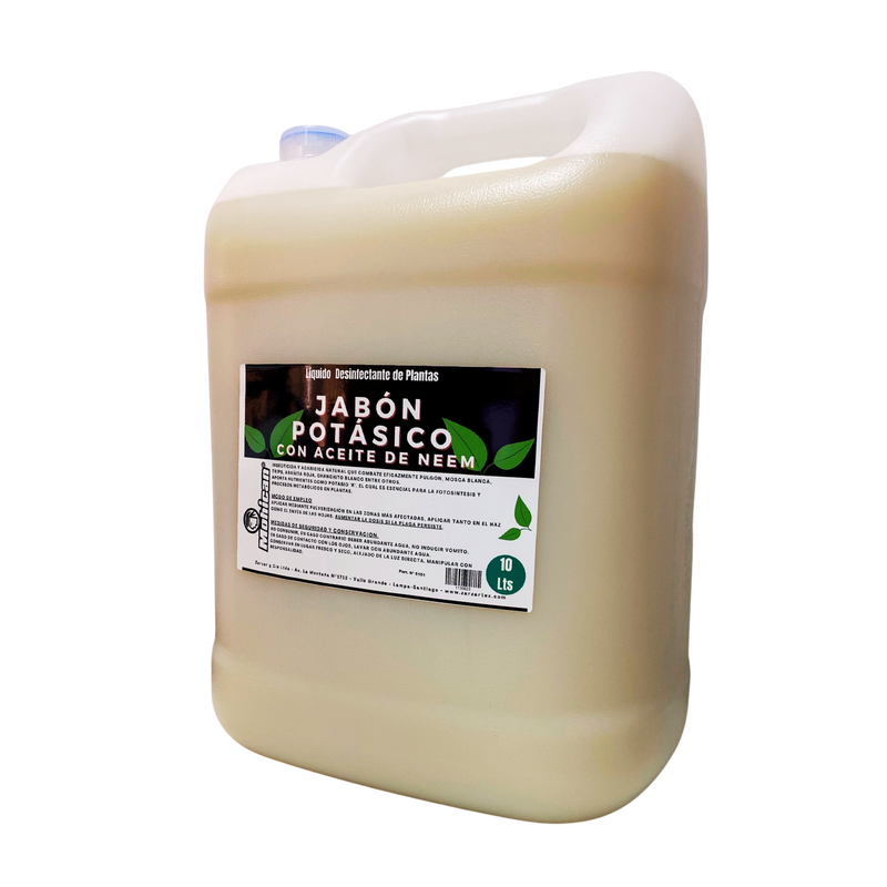 JABON POTÁSICO LIQUIDO CON ACEITE DE NEEM 10 LTS