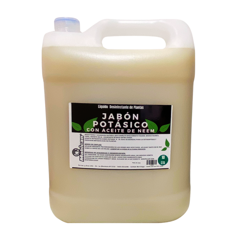 JABON POTÁSICO LIQUIDO CON ACEITE DE NEEM 10 LTS