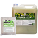 PROMO JABÓN POTÁSICO ACEITE NEEM 5LTS + FERTI CESPED 1KG