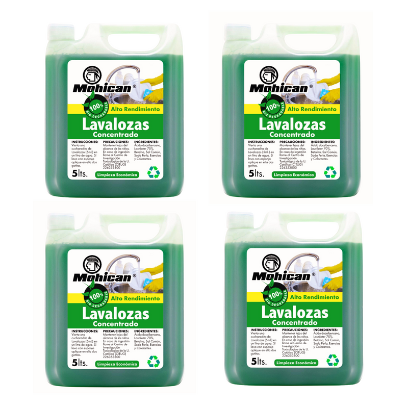 PROMOCIÓN PACK 4 X LAVALOZA ULTRA CONCENTRADO 5 LTS MOHICAN