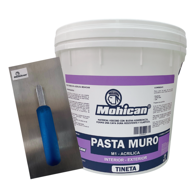 PROMO PASTA MURO M-1 ACRI EXT-INT 25 KILOS + LLANA METÁLICA