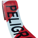 CINTA DE PELIGRO 76 MM X 100 MT ROJO LETRAS NEGRAS