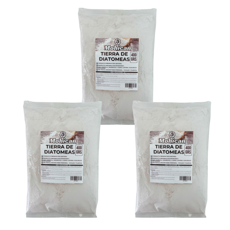 PROMO TIERRA DE DIATOMEAS PREMIUM MOHICAN 3 X 400 GRS