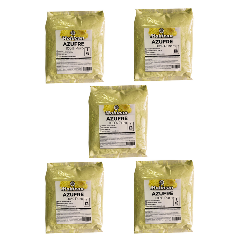 PROMO 5 X FERTILIZANTE AZUFRE MOHICAN BOLSA 1 KG