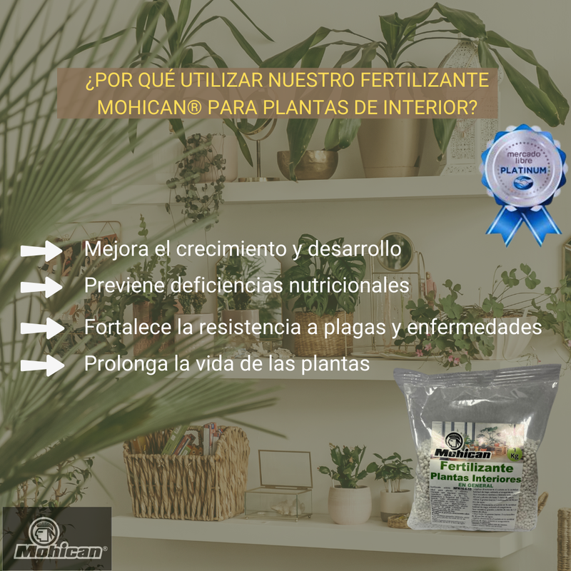 FERTILIZANTE PARA PLANTAS INTERIOR BOLSA 1 KG MOHICAN
