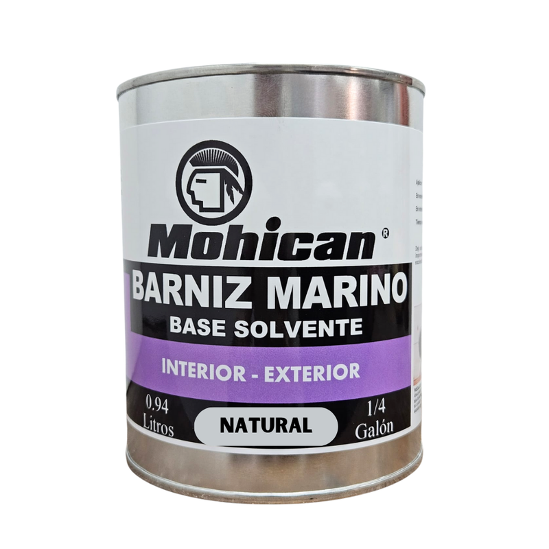 BARNIZ MARINO BASE SOLVENTE 1/4 GALÓN NATURAL