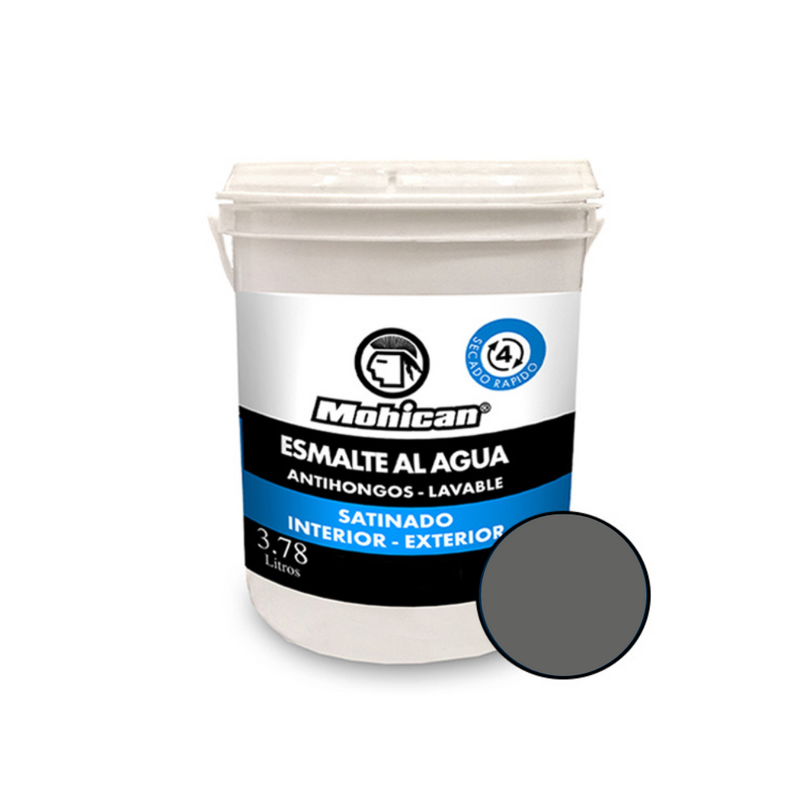 ESMALTE AL AGUA ANTIHONGOS SATINADO 1 GALON GRIS MARENGO