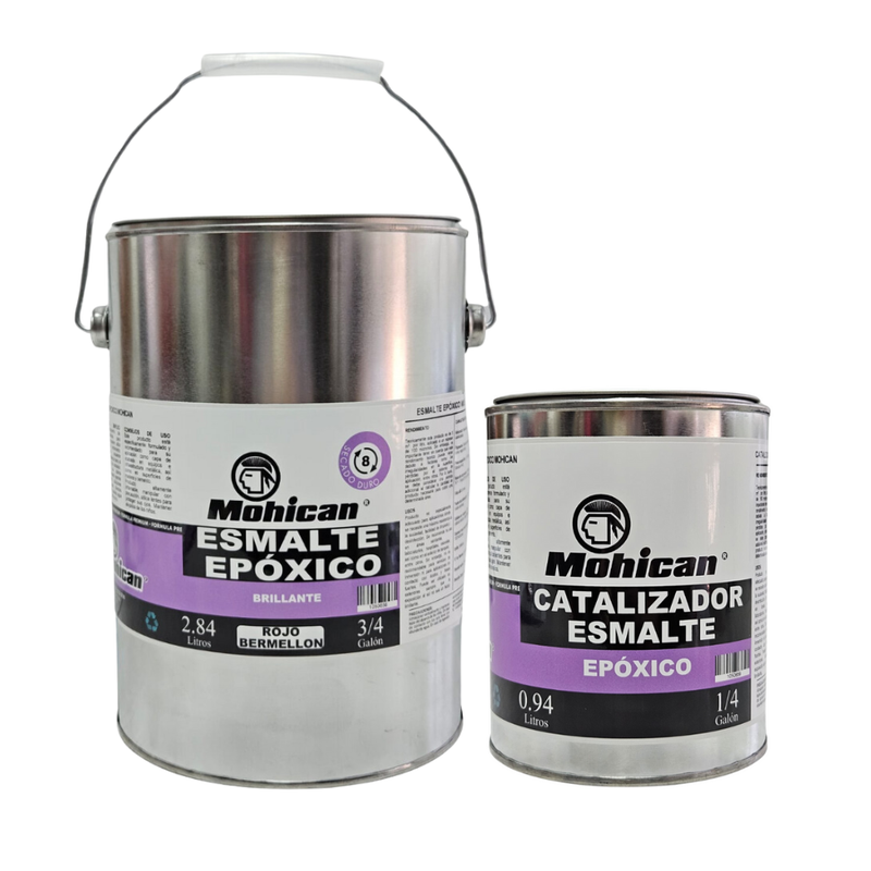 ESMALTE EPÓXICO ROJO BERMELLÓN 3/4GAL + CATALIZADOR  1/4GAL
