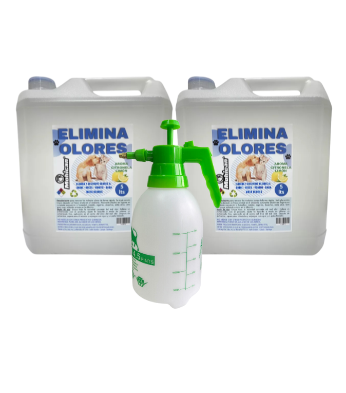 PROMO 2 ELIMINA OLORES ORINA Y HECES LIMON 5LT + FUMIG 2L