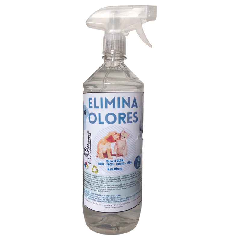 ELIMINADOR OLORES ORINA Y HECES MASCOTAS 1LT CON ATOMIZADOR