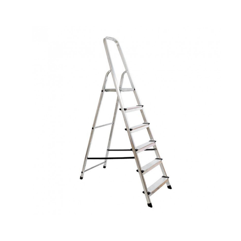 ESCALERA DOMÉSTICA ALUMINIO 6 PELD TOTALES 128 CM CAP 150 KG