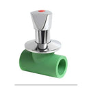 Llave Paso 20 Mm Ppr Verde Campana Cromada Triangular