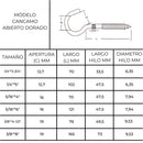 Cancamo Abierto Dorado 1/4'' X 70 Mm Pack 5 Uni Mohican