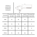 Cancamo Cerrado Dorado 8  X  94 Mm Pack 5 Uni Mohican