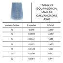 MALLA GALV. AWG 14 CUAD. 50 MM, 0,8 MT X 25 MT