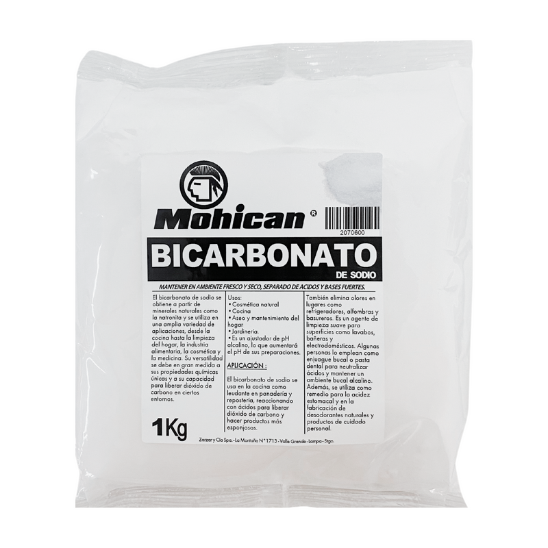 BICARBONATO DE SODIO MOHICAN BOLSA DE 1 KG