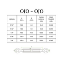 Tensores  Para Cable Ojo-ojo 5 Uni 1/4   Mohican