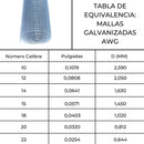 MALLA GALV. AWG 14 CUAD. 50 MM, 1,0 MT X 25 MT