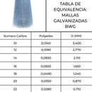 MALLA GALV. AWG 14 CUAD. 50 MM, 1,8 MT X 25 MT