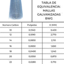 MALLA GALV. AWG 15 CUAD. 60 MM, 1,2 MT X 25 MT