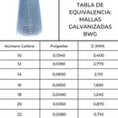 MALLA GALVANIZADA ONDULADA 0,6 MTS X 20 MTS